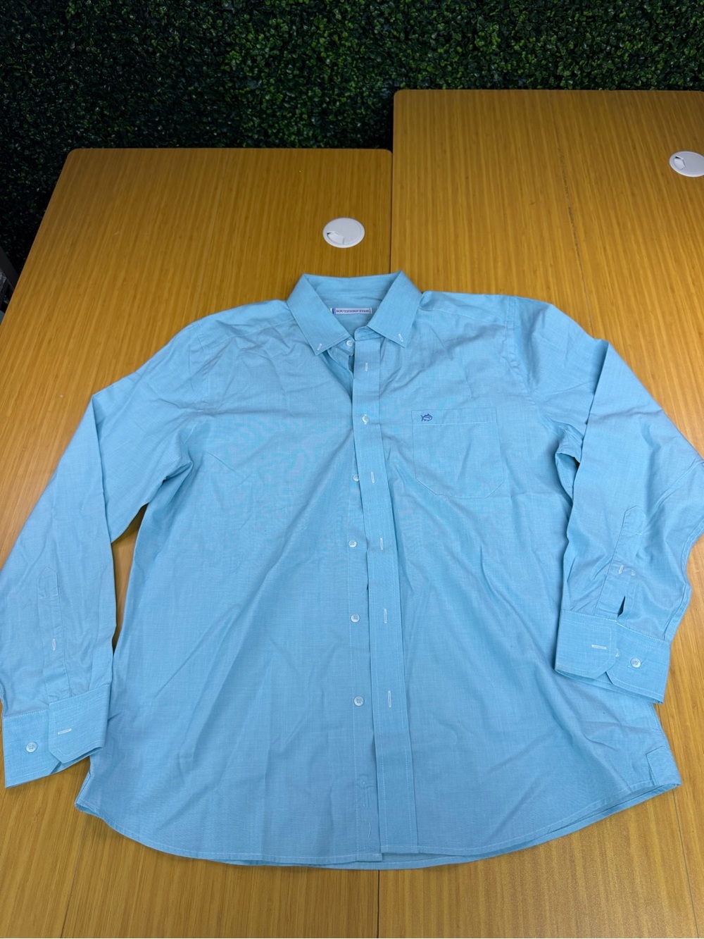 Southern Tide Shirt Mens Size Large Light Blue Long Sleeve Embroidered Button